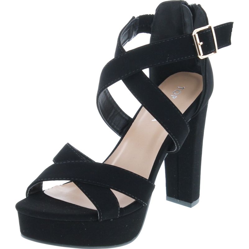 Top Moda Brand Lovely86 Black Womens Sandals 65 New